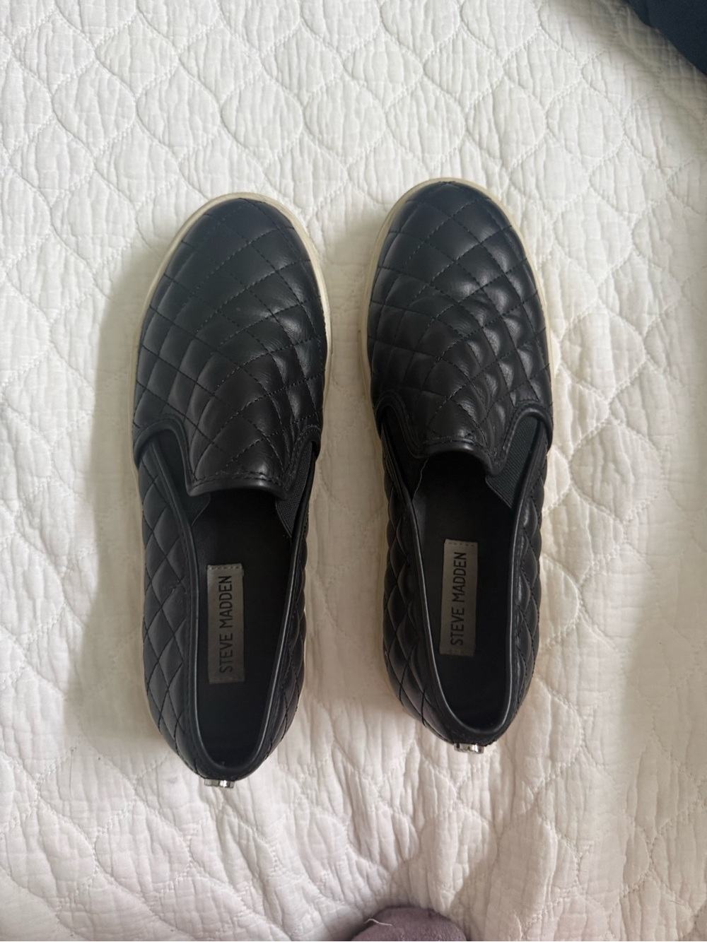 Steve Madden Black Quilted Slip-On Sneakers